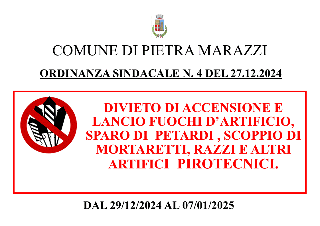 Ordinanza Sindacale N.4 del 27/12/2024