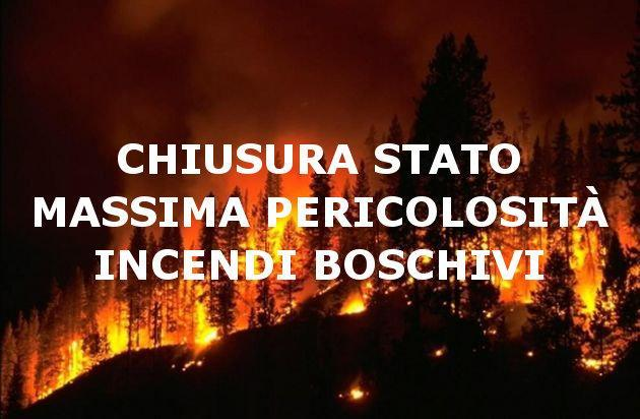 Incendi boschivi, la Regione revoca lo stato di massima pericolosità